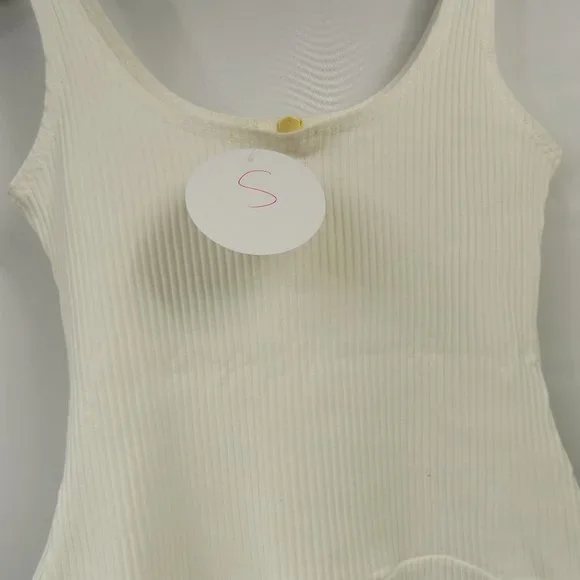 LoveLA Amanda Zip Front Tank Top Bodysuit White NWT Petite Size S - Picture 5 of 9
